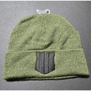 Call Of Duty Black Ops OSFA Pull On Knit Cap Hat Green Black Logo Beanie